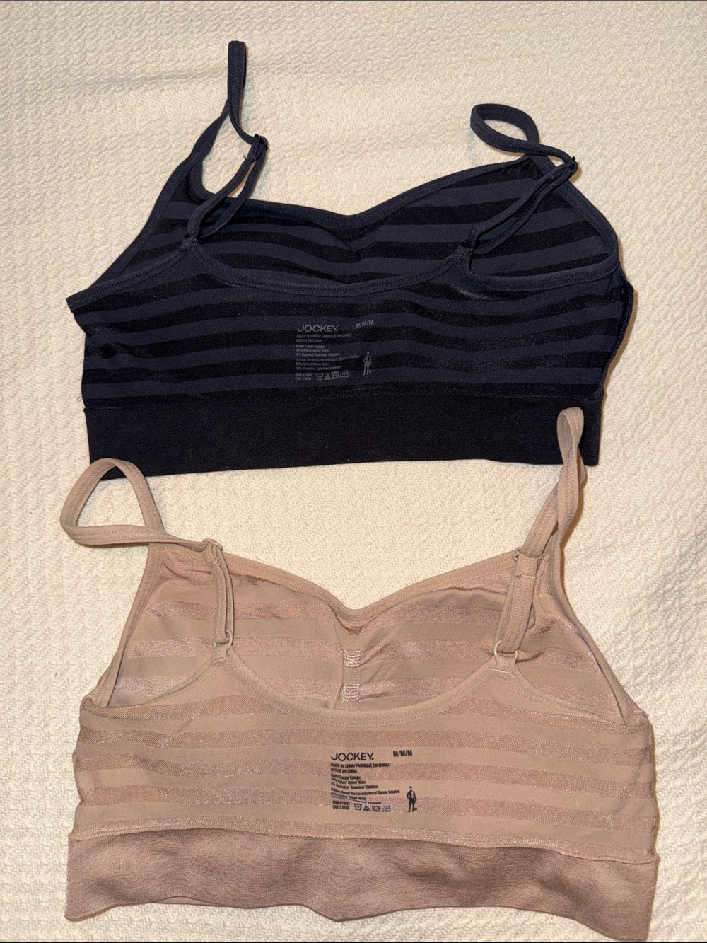 Jockey Striped Wireless Bralette - Black & Nude - Picture 3 of 6
